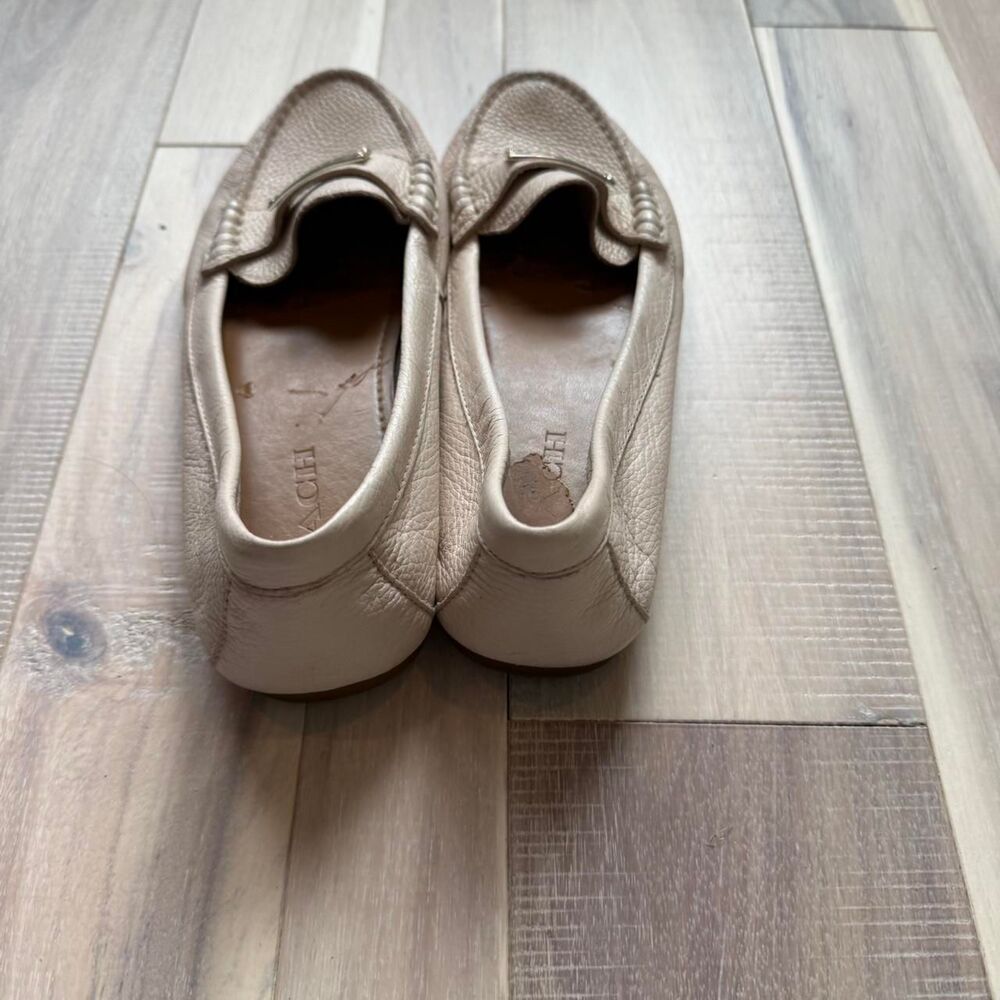Coach Women's Cream and Tan Loafers - Picture 3 of 7